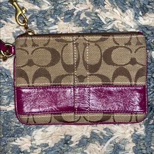 Coach Signature Stripe Wristlet